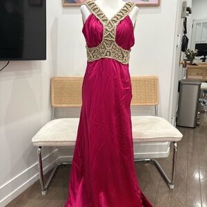 Elegant Pink and Gold Gown